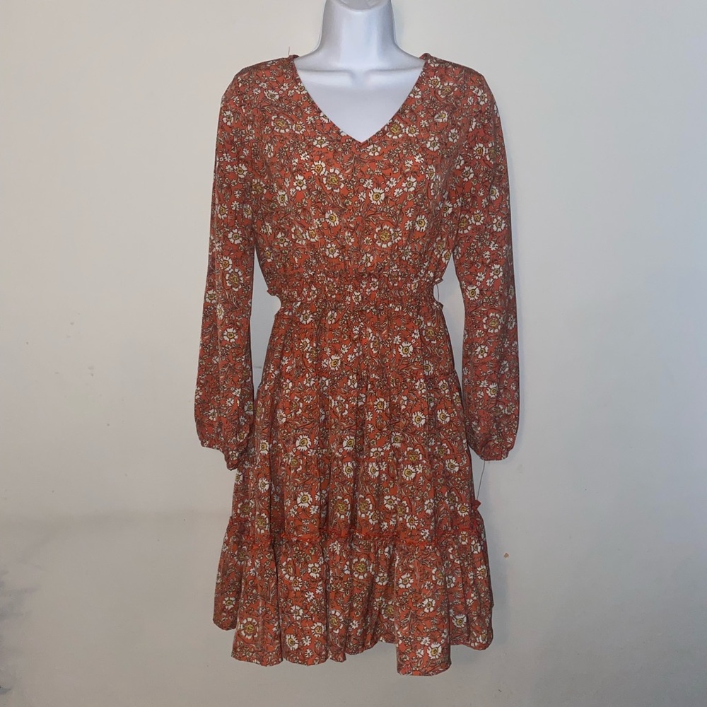 Orange Floral Dress